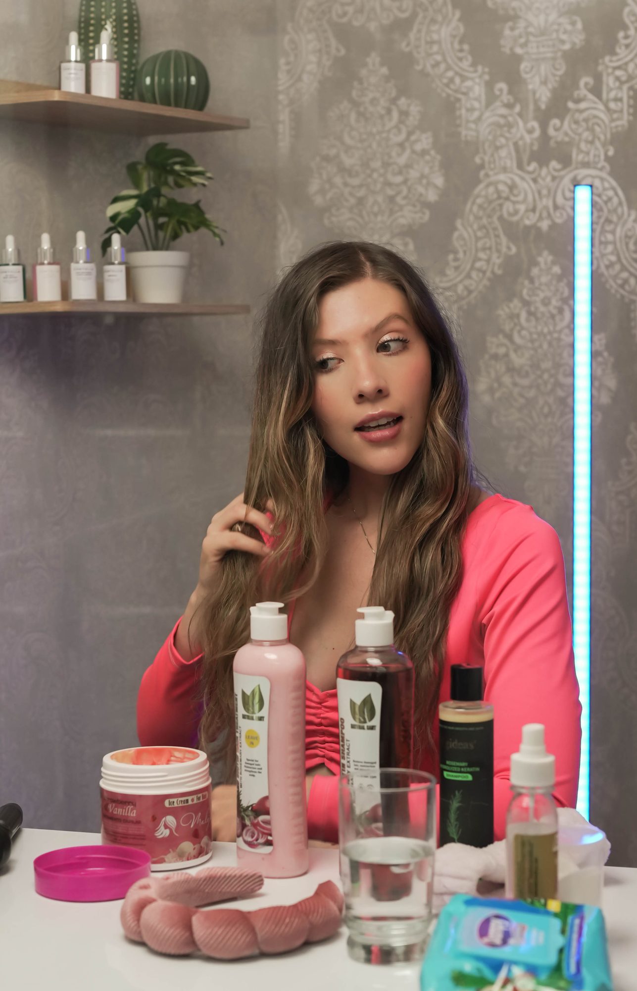 Beauty product shoot in progress